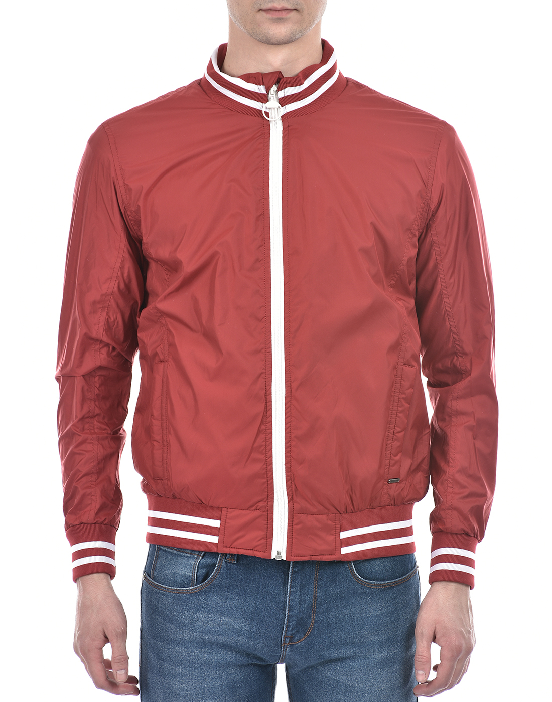 Numero Uno Men Striped Maroon Jacket